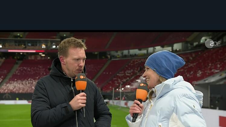 "Bin gespant, wie Sie uns das erklären": Katrin Müller-Hohenstein im Gespräch mit Julian Nagelsmann nach dem Erfolg über die Slowakei, der die 21. WM-Teilnahme der deutschen Nationalmannschaft sicherte.