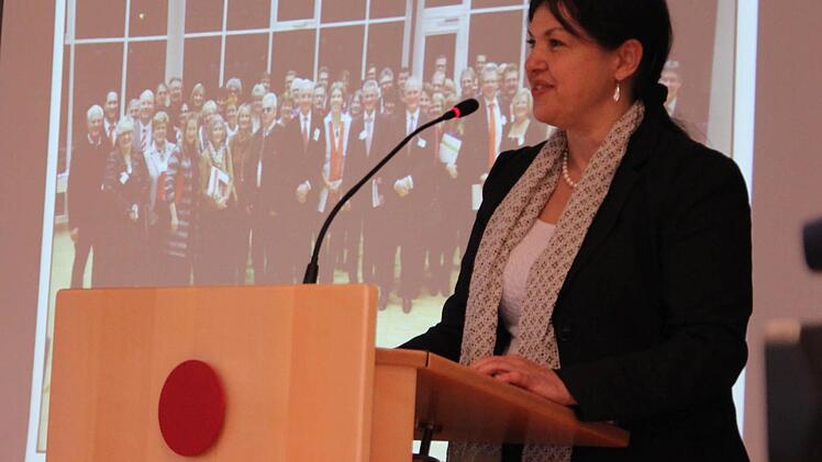 Kronachs Zweite Bürgermeisterin Angela Hofmann bei ihrem Grußwort  Foto: Friedwald Schedel