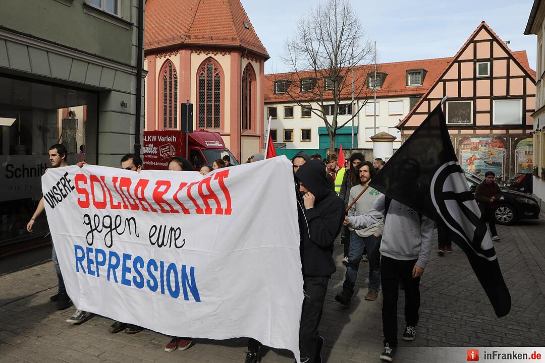 Bamberg; Demo vom Bahnhof bis zum Gefängnis der "roten Hilfe"