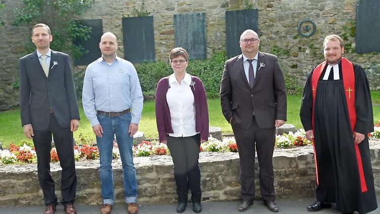 Silberne Konfirmation: Sebastian Reichenberger, Alexander Ditter, Christian Hahn, Martina Müller