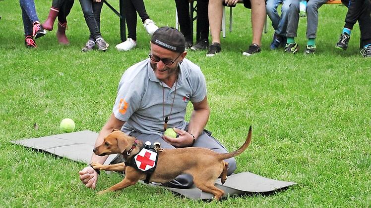 Was bei der Vorführung der Hundestaffel spielerisch wirkt, kann im Ernstfall Leben retten. Fotos: Helmut Will
