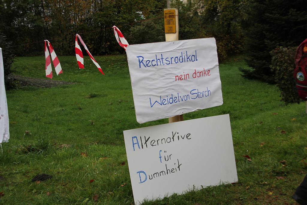 Protest gegen Treffen der "Alternativen Mitte" in Tettau