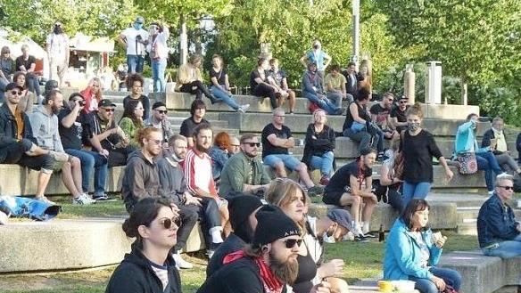 Für die Landesgartenschau 2014 gebaut wird die Erba-Tribüne im Corona-Jahr gewissermaßen wieder entdeckt.