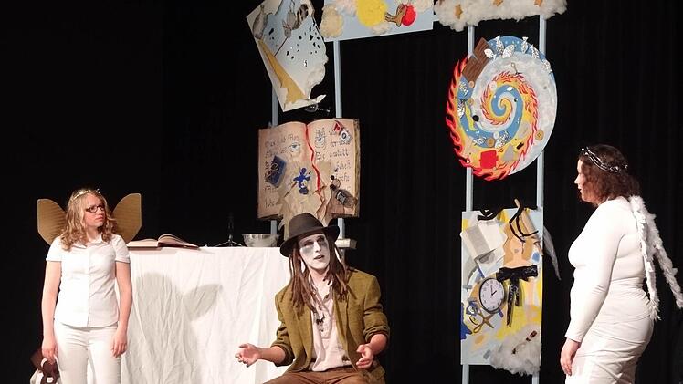 Wilhelm Busch und seine himmlischen Pflichtverteidiger, die mit Argumenten für seine Seele das Paradies erkämpften.