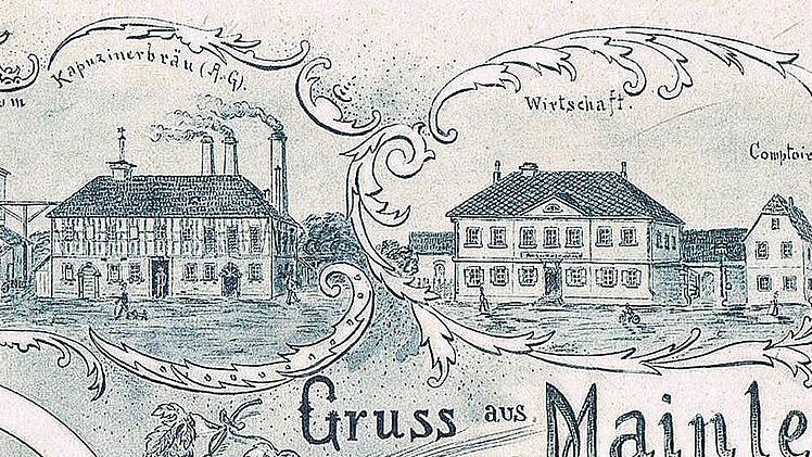 Sie machte schon was her, die neue "Kapuzinerbräu" an der Hauptstraße in Mainleus. Die Abbildung, Ausschnitt aus einer Postkarte, entstand zur Gründung der AG im Jahre 1897.