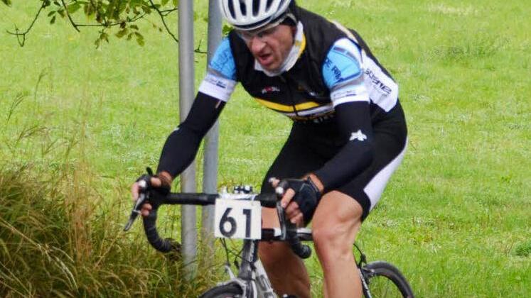 Stefan Hofmann (RC Pfeil Hof) zeigte beim Bergrennen rund um Lahm eine überragende Leistung und siegte mit einem Vorsprung von vier Minuten. Foto: Alfred Thieret
