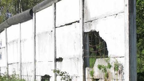 Ein Teil der Mauer steht noch bei Görsdorf. Wildbienen nutzen heute die Hohlräume der Betonplatten zum Überwintern. Foto: Matthias Hagen