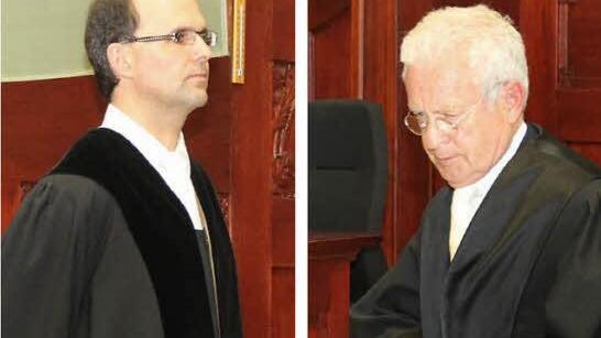 Im Vergewaltigungsprozess vor dem Landgericht Bayreuth wurde am Dienstag plädiert: Staatsanwalt Daniel Götz (links) und Verteidiger Johann Schwenn standen dabei im Blickpunkt. Fotos: Stephan Tiroch