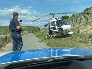 Notlandung eines Helikopters in Würzburg