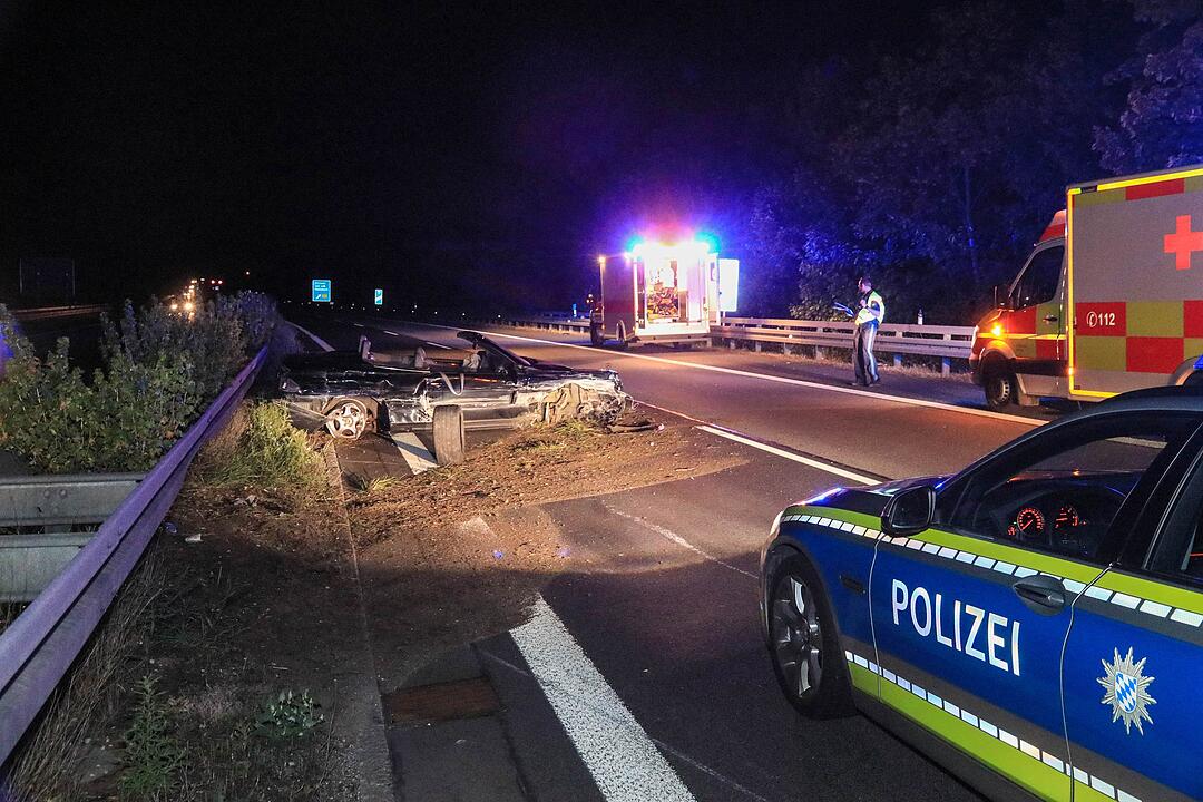 Schwerer Unfall auf A70 bei Ebelsbach: Mit 1,1 Promille gegen die Leitplanke