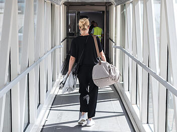 Boarding, Flugzeug, Verreisen, Crew, Stewardess