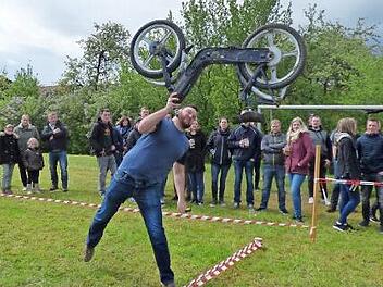 Jörg Richter aus Kalteneggolsfeld bei seinem Weltmeisterwurf Foto: Thomas Weichert