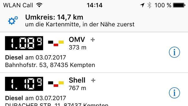 ADAC Spritpreise: die günstigsten Tankstellen entlang der Route.