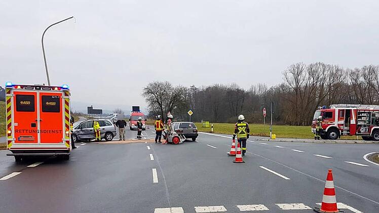 Die Unfallstelle an der Abzweigung nach Brand  Foto: Freiwillige Feuerwehr Brand