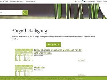So sieht das Petitions-Tool auf der Homepage der Gemeinde R&ouml;ttenbach aus.