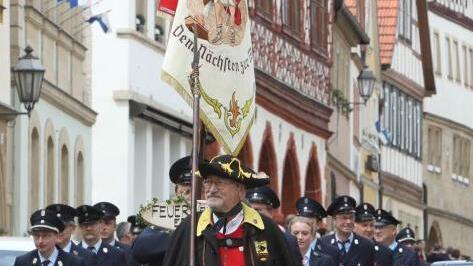 Was wäre ein historischer Festzug in Ebern ohne den Türmer Armin Dominka?