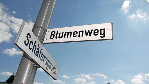 Inzwischen bekannte Stra&szlig;en im Landkreis: An der Sch&auml;fersgasse und dem Blumenweg in Weidach entbrannte der Streit um Stra&szlig;enausbaubeitr&auml;ge bei der Gemeinde Weitramsdorf. Foto: Berthold K&ouml;hler