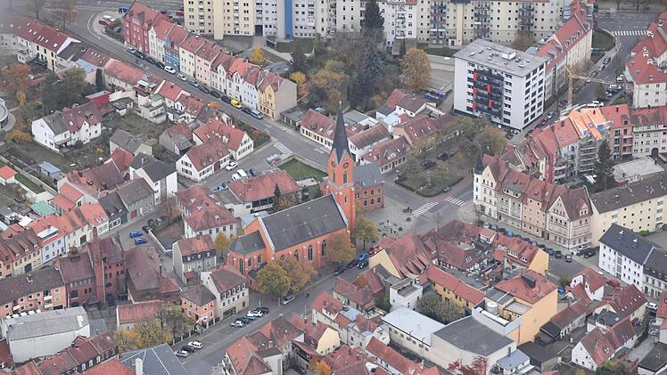 Bambergs Stadtteil Wunderburg aus der Luft