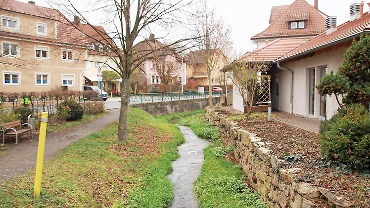 Der kleine Platz an der Lauter neben Schäfers Café wird optisch aufgewertet. Hier sollen unter anderem drei großkronige Platanen gepflanzt werden. Ins Pflaster werden die Wasserfontänen des Zufallsbrunnen integriert - so ähnlich wie am Coburger Albertplatz. Fotos: Matthias Einwag