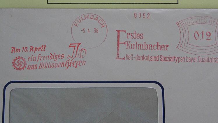 Der Absenderfreistempler der Ersten Kulmbacher ist heute ein Zeitdokument von unschätzbarem Wert.