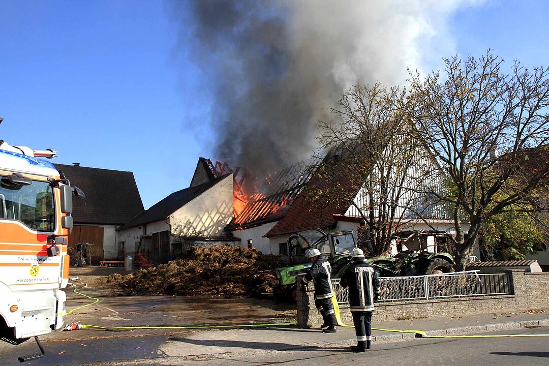 Brand in Schweinestall in Herzogenaurach