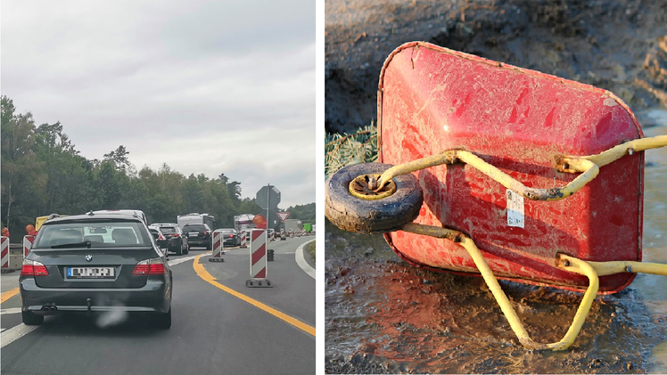 A3 bei Altdorf: Verlorene Schubkarre verursacht Unfall mit sechs Fahrzeugen