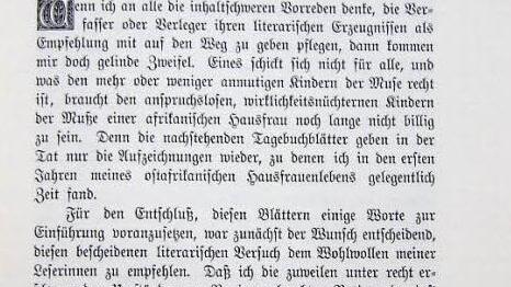 Das Vorwort im Buch von Magdalene Prince, geb. von Massow aus dem Jahr 1903. Erst im Jahr 1906 wurde wie eine Frau von Prince.