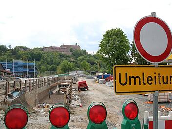 Die Baustelle Hofer Straße/Berliner Brücke. Foto: Jürgen Gärtner