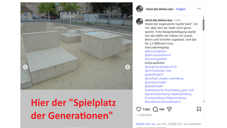 Post &uuml;ber den Quellepark in N&uuml;rnberg