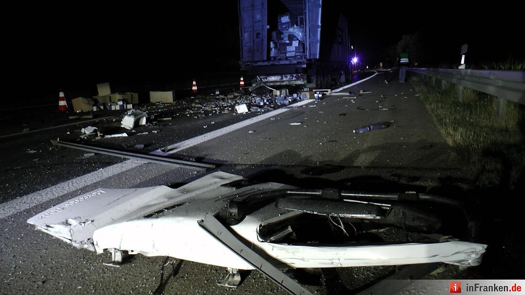 Schwerer Lkw-Unfall auf der A7 bei Hammelburg