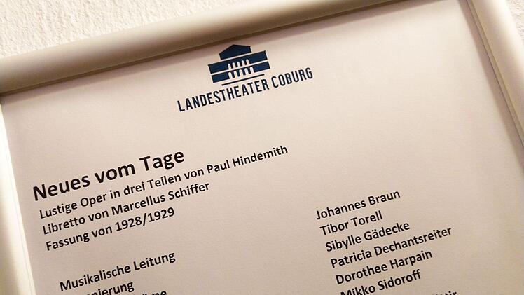 Ungetrübt freundlich wurde die Premiere der Oper "Neues vom Tage" von Paul Hindemith am Landestheater Coburg aufgenommen.Foto: Jochen Berger