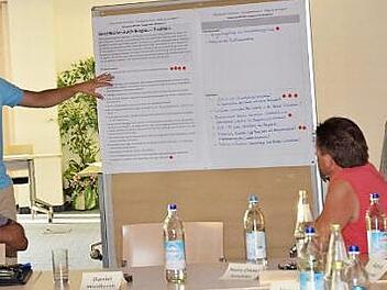 Gemeinderätin und Schulrektorin Astrid Kestel und Gemeinderat Daniel Weißerth erörtern ihre Vorschläge zur Identifikation mit Bergbautradition. Foto: Karl-Heinz Hofmann