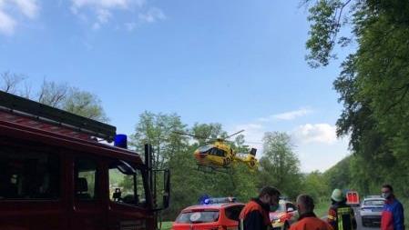 Per Rettungshubschrauber wurde der angetrunkene Verursacher ins Krankenhaus gebracht.  Foto: Alexander Marx