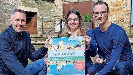 Martin Bernreuther, Lea Potzel und Simon Moritz bei der Vorstellung der Aktion
