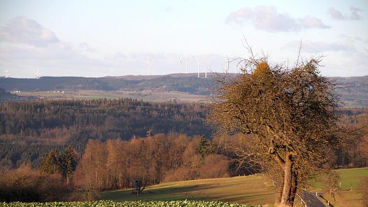 In sichtbarer Nähe zu Roßbach liegt ein hessischer Windpark.  Das Bild entstand im November. Foto: Julia Raab.