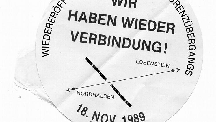 Erinnerungsaufkleber an die Grenzöffnung Foto: Archiv