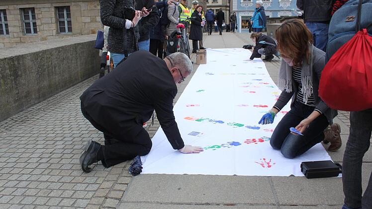 Demonstration in Bamberg am Internationalen Tag gegen Rassismus. Foto: Iryna Zakoretska