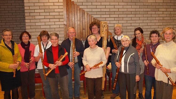 Das Flötenensemble Bad Kissingen, 1980 von Christa-Maria Reinhardt gegründet, musiziert heute Nachmittag in der Erlöserkirche. Foto: privat