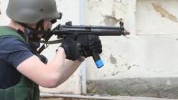 Großübung der Bundespolizei in Mainleus. Foto: Barbara Herbst