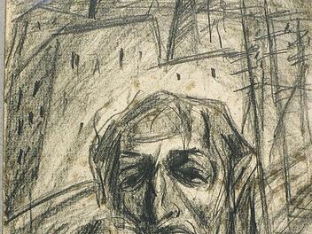 Felix Müller: Mutter mit Kind, Bleistift, 1925.  Foto: V. Schwab