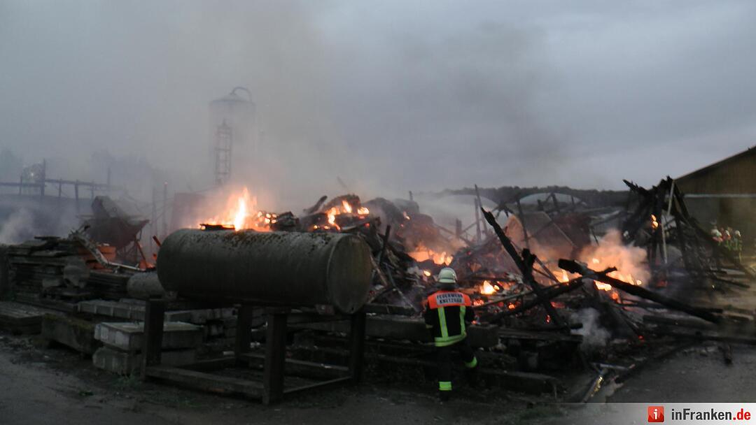 Hoher Sachschaden bei Scheunenbrand in Knetzgau