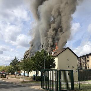 Großbrand in Bamberger Ankerzentrum