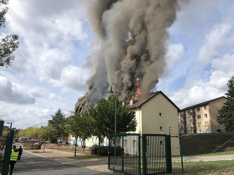 Großbrand in Bamberger Ankerzentrum