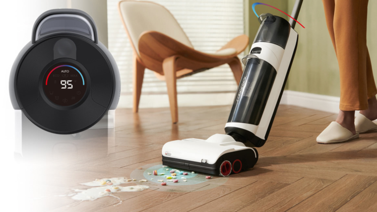 Smarter Staubsauger: Der Roborock Dyad Pro passt die Wasserabgabe und Reinigungsleistung automatisch an.
