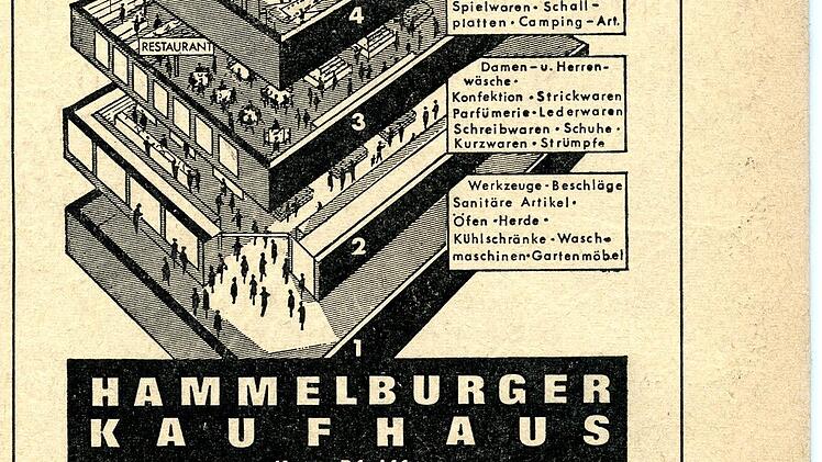 Mit einem breiten Sortiment warb das Kaufhaus um Kunden.