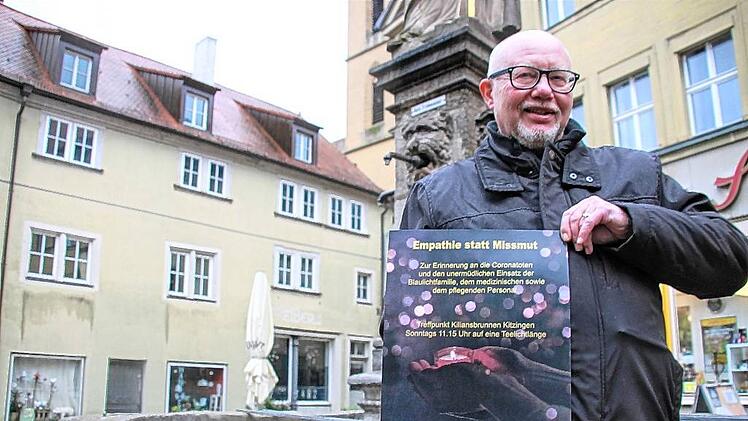 Mahnwache als Gegenpol zu Corona-Spaziergängern in Kitzingen