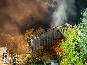 Scheunenbrand im Landkreis Ansbach