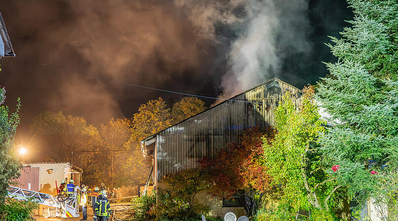 Scheunenbrand im Landkreis Ansbach