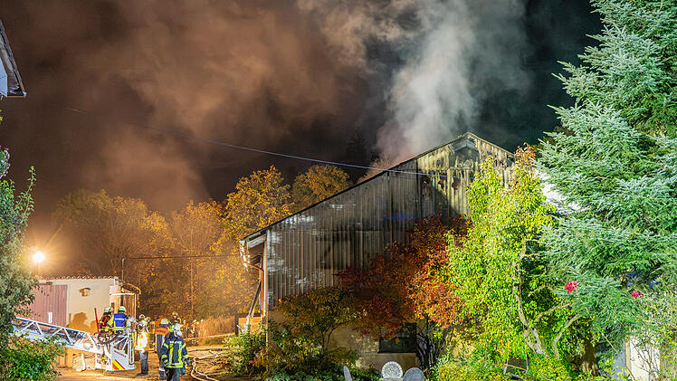 Scheunenbrand im Landkreis Ansbach