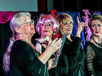Das Frauenkabarett "Die Avantgardinen" gastierte in der Coburger Reihe "Cultur im Contakt" (von links): Christine Truchseß-Sudermann, Heike Morneburg, Cordelia Viebig und Kathi Schiller. Foto: Jochen Berger